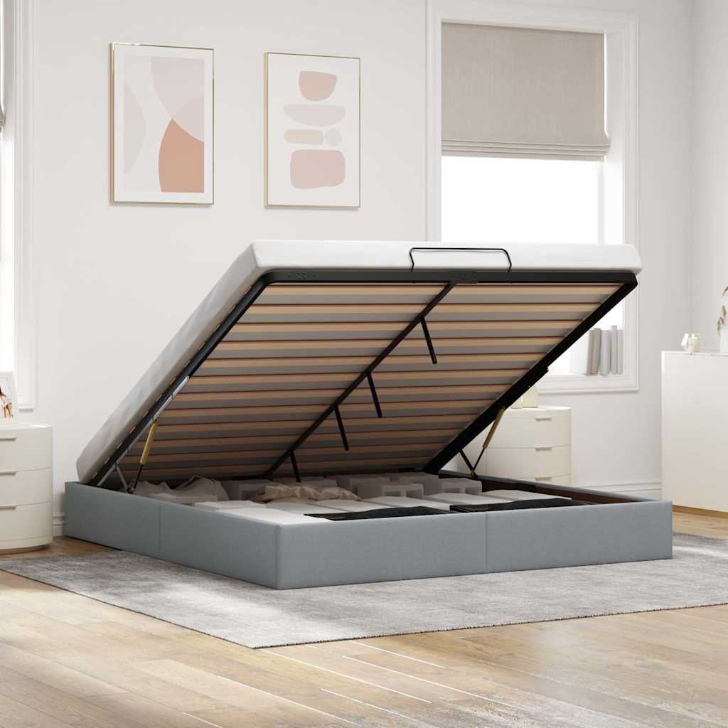 E-shop Multidom Osmanský rám postele bez matraca Svetlosivá 180x200 cm Látka