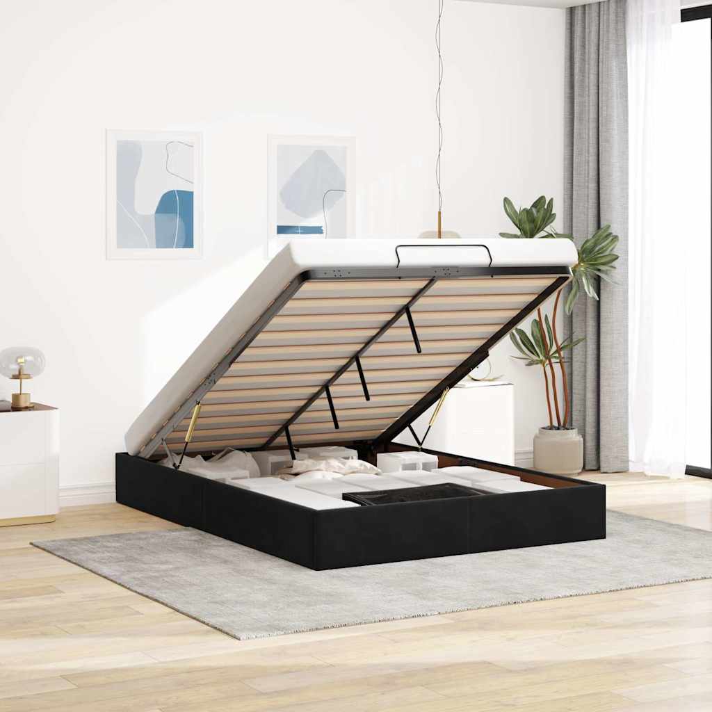 E-shop Multidom Osmanský rám postele bez matraca Čierna 140x200 cm Zamat