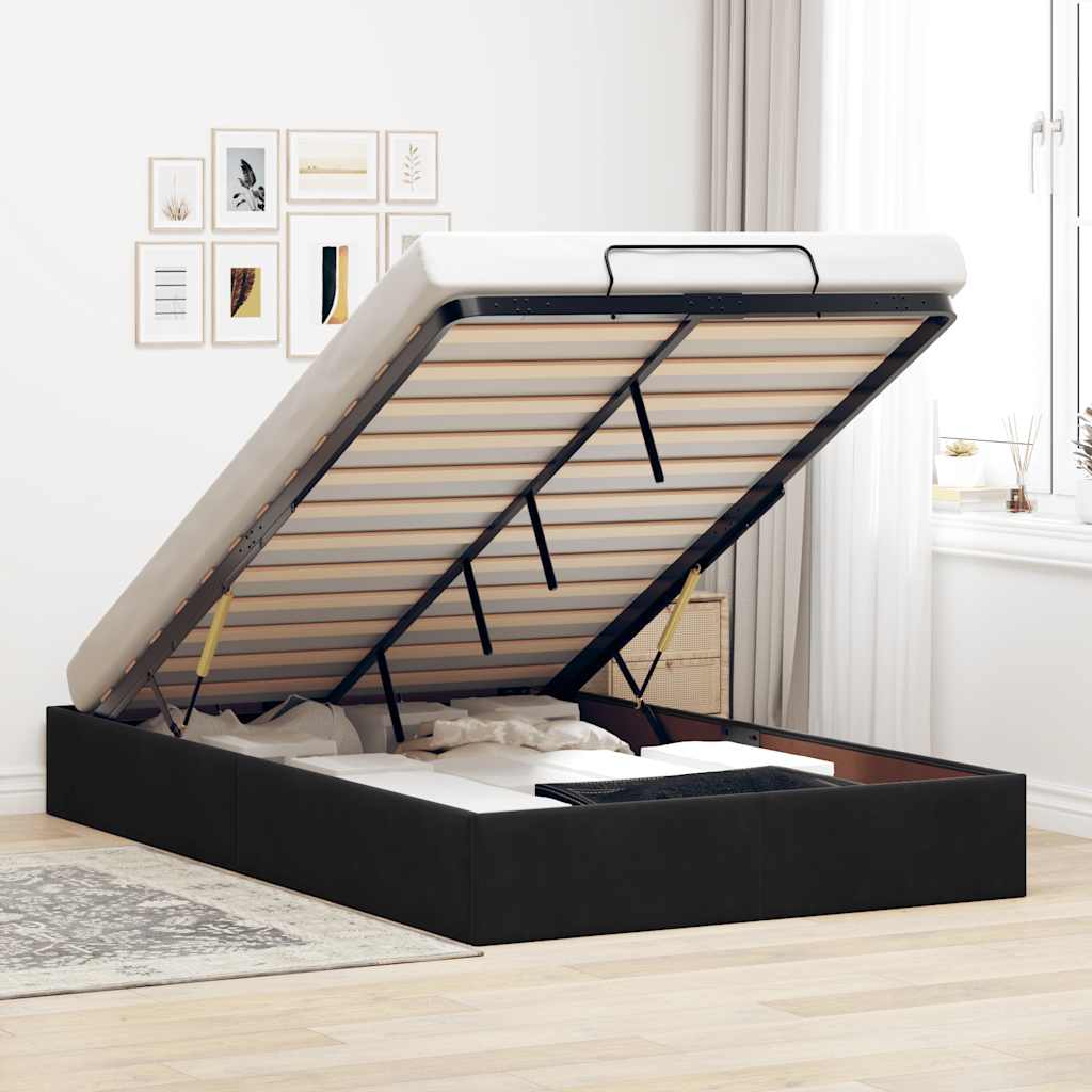 E-shop Multidom Osmanský rám postele bez matraca Čierna 120x200 cm Zamat