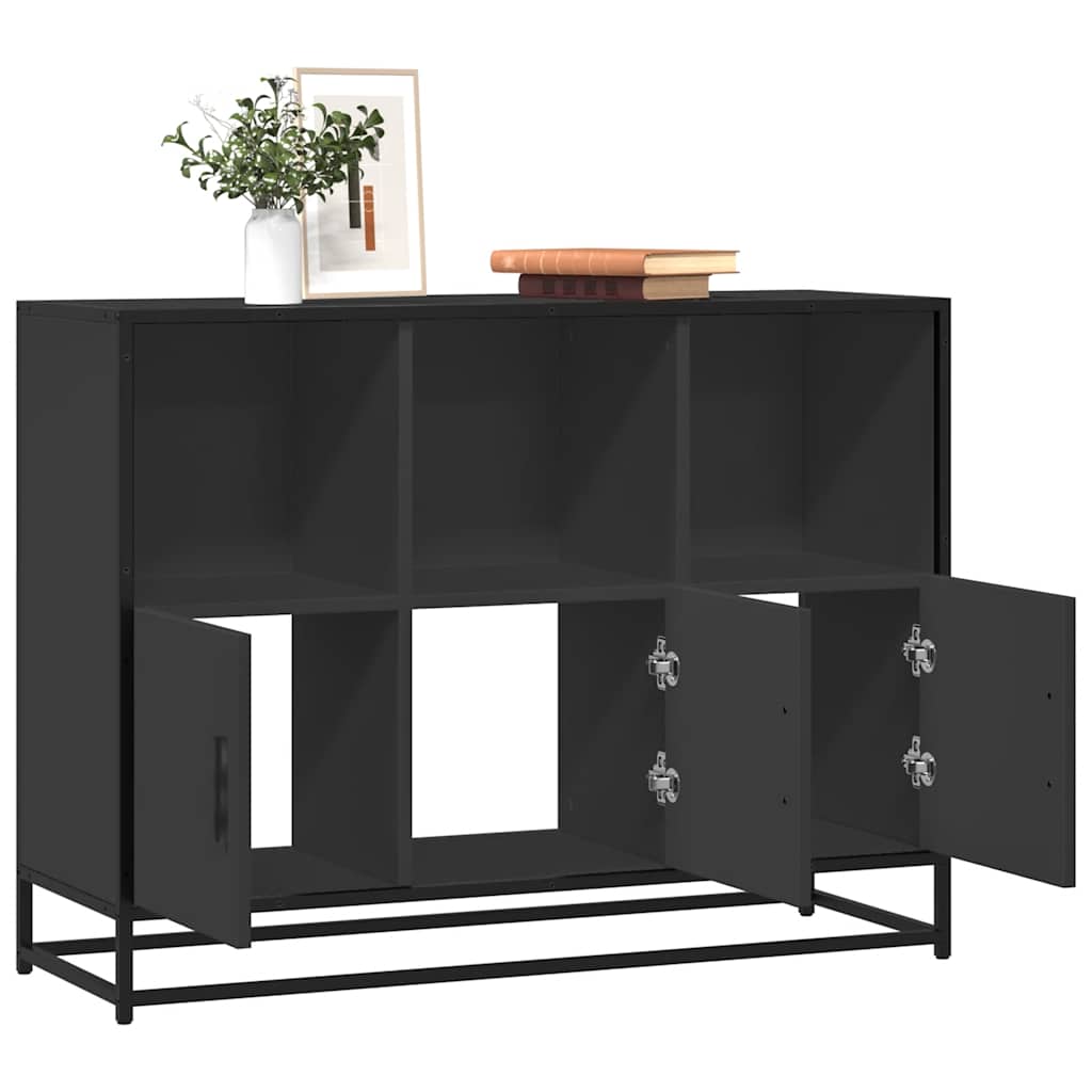 E-shop Multidom Komoda čierna 100x35x76 cm kompozitné drevo