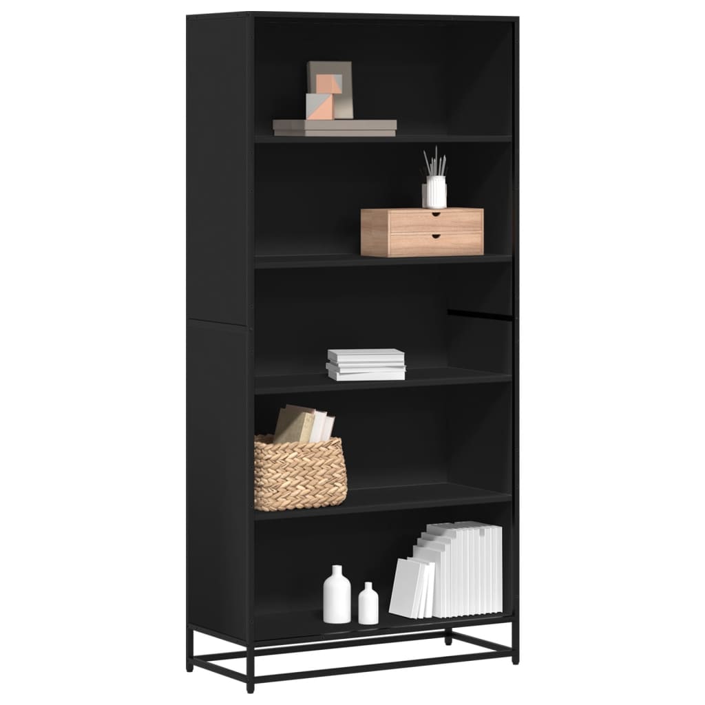E-shop Multidom Knižnica čierna 80,5x35x170,5 cm kompozitné drevo