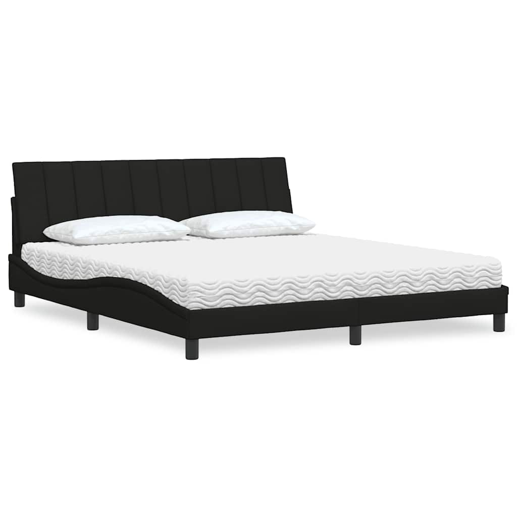 E-shop Multidom Posteľ s matracom Hanko čierna 180x200 cm látka
