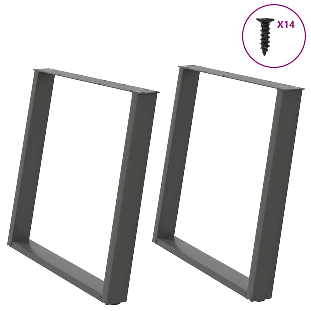 E-shop Multidom Nohy k jedálenskému stolu v tvare U, 2 ks, antracitové, 100 x (72-73) cm, oceľ