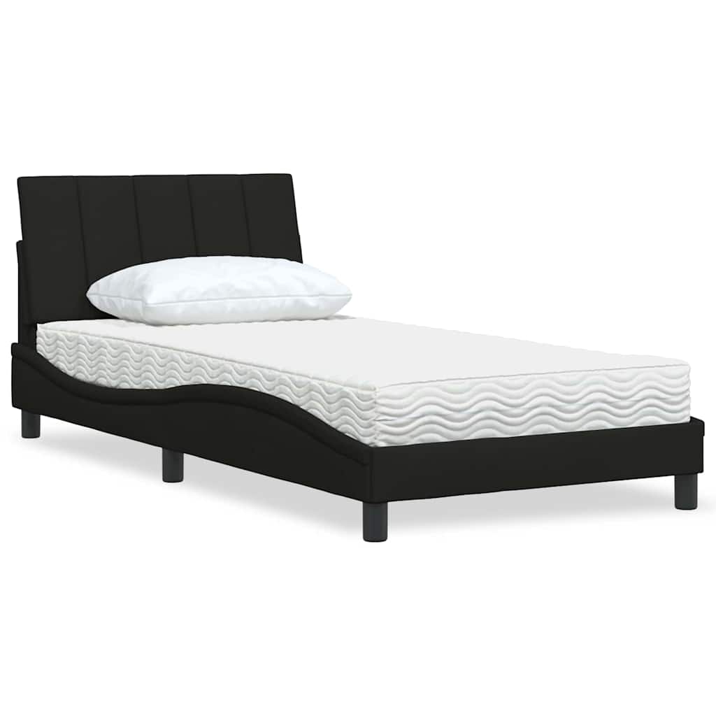 E-shop Multidom Posteľ s matracom Hanko čierna 100x200 cm látka