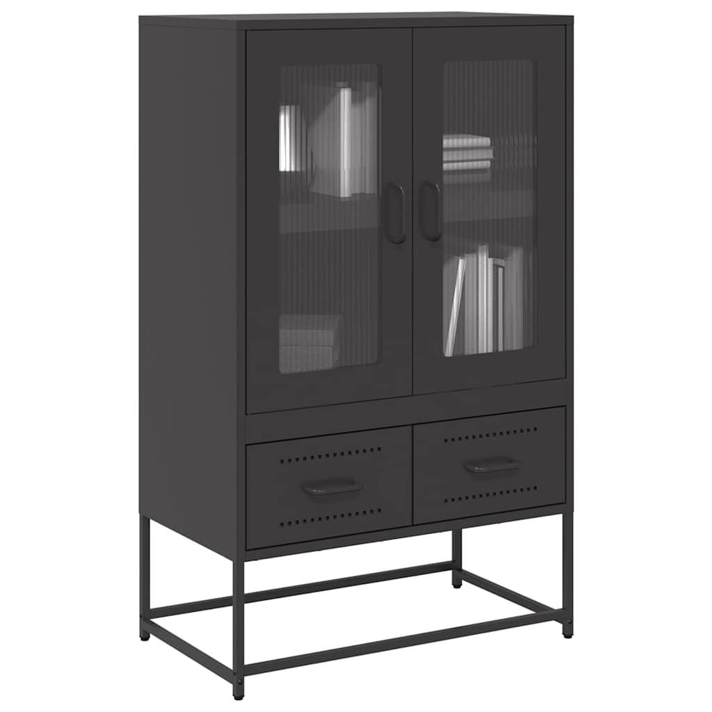 E-shop Multidom Vysoká skrinka čierna 68x39x111,5 cm oceľ