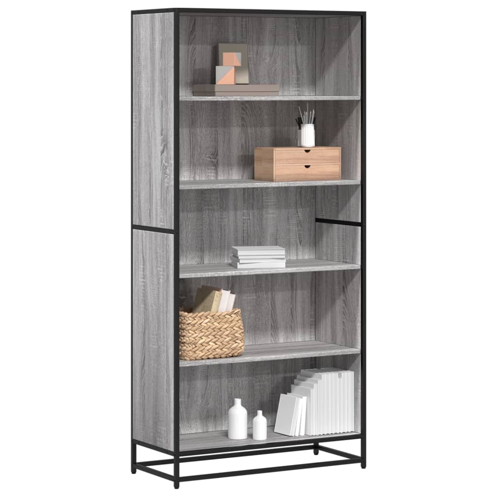 E-shop Multidom Knižnica sivá sonoma 80,5x35x170,5 cm kompozitné drevo