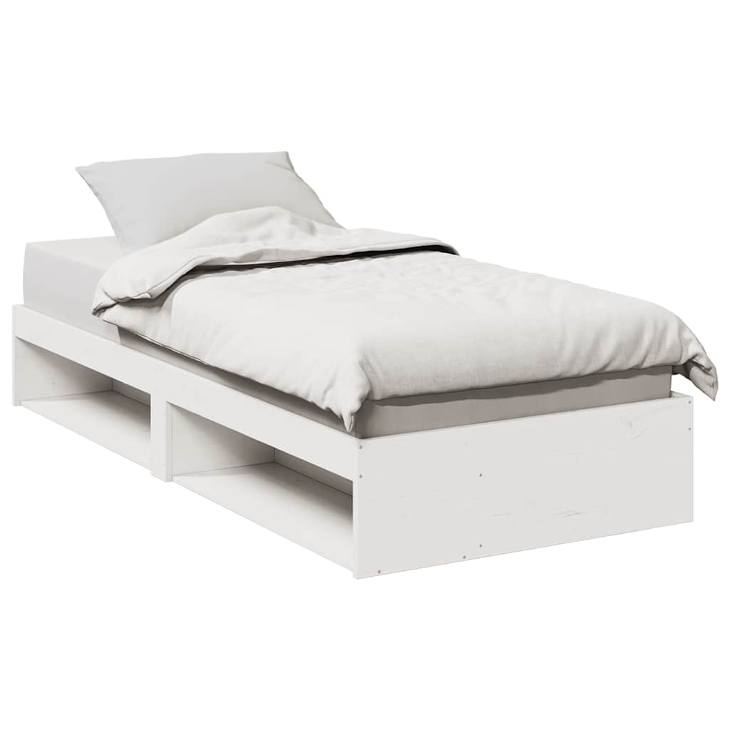 E-shop Multidom Denná posteľ bez matraca Biela 75x190 cm Borovicový masív