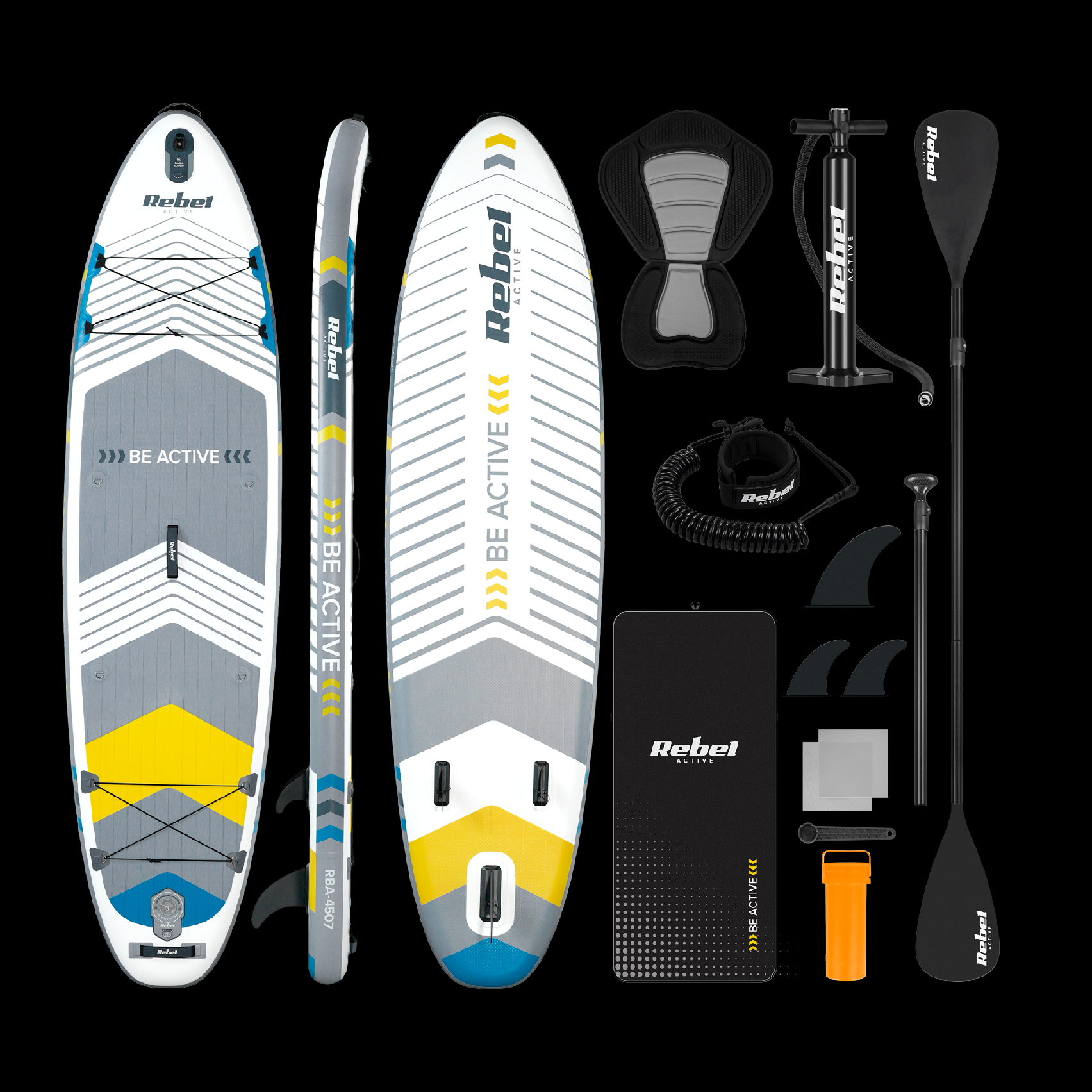 Paddleboard SUP REBEL ACTIVE RBA-4507-WH - bílý 11' 335x84x15 cm