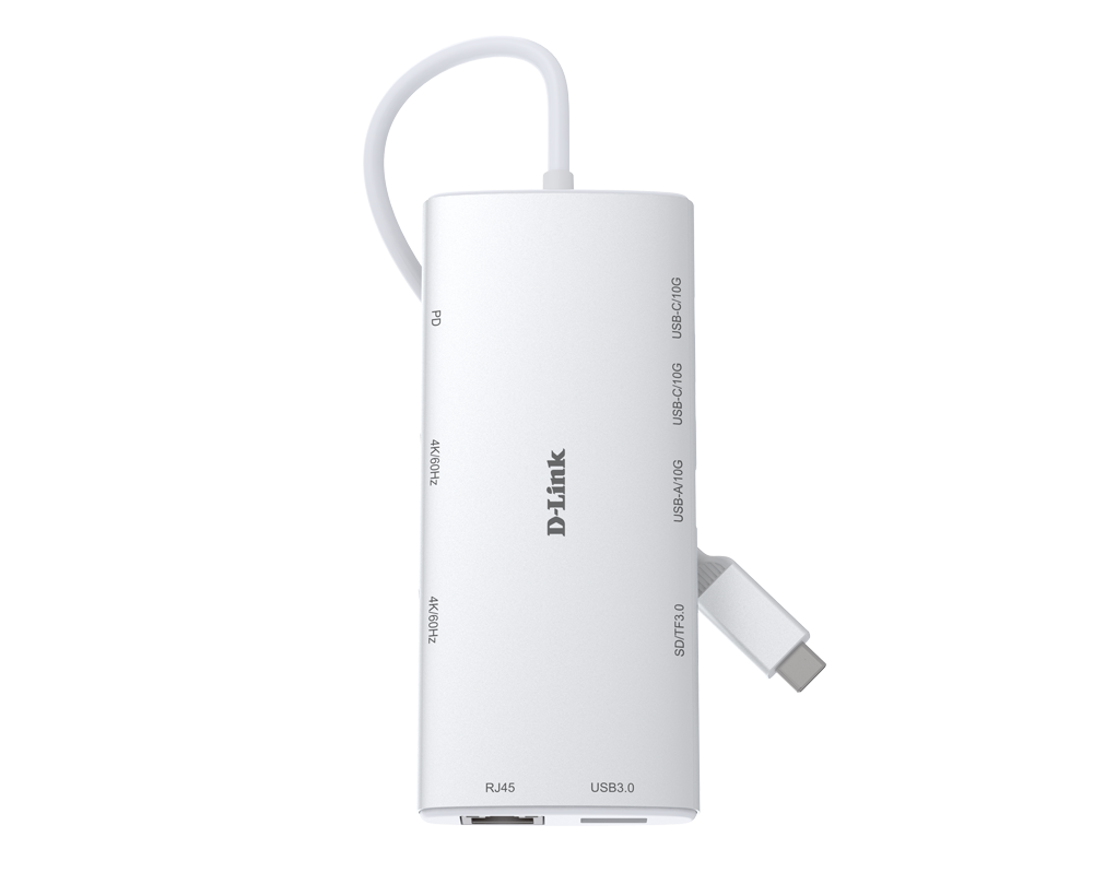 D-Link 10-in-1 USB-C Hub with HDMI x2 / USB-C x2, USB A x2 / Ethernet/Card Reader/Power Delivery
