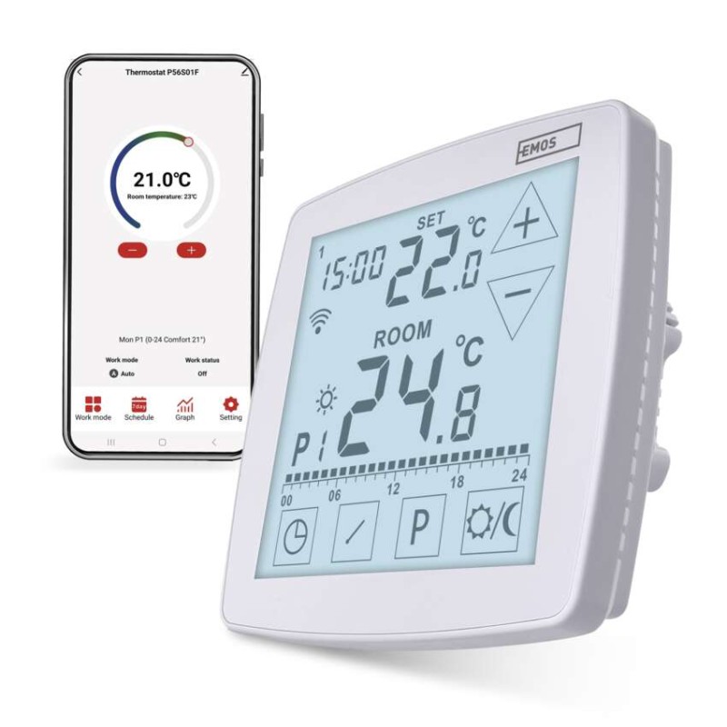 E-shop EMOS Podlahový programovateľný drôtový WiFi GoSmart termostat P56S01F
