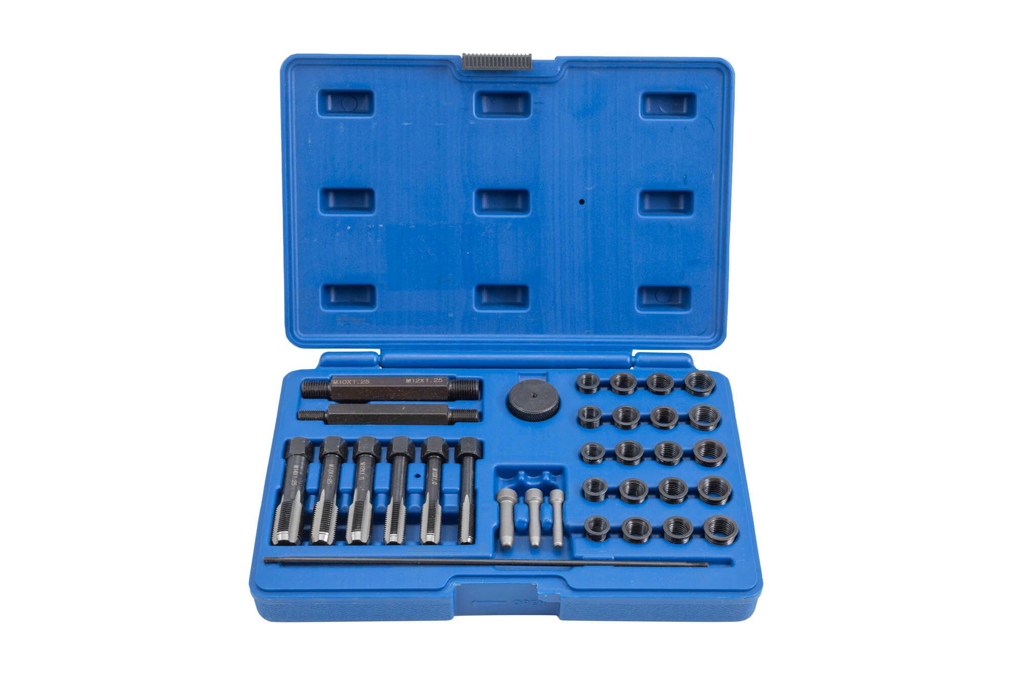 E-shop Sada na opravu závitů žhavicích svíček M8x1, M10x1, M10x1.25, M12x1.25, 33 kusů QUATROS