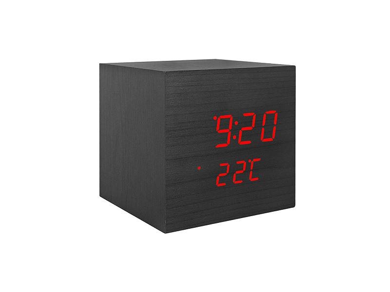 E-shop Budík, hodiny, teplomer LTC LXLTC07, čierne drevo