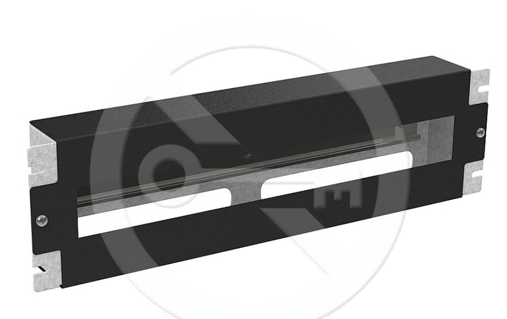 E-shop Solarix Inštalačný panel 3U s DIN lištou do 19" rozvádzača, BK RAL 9005, RAIL-3U-DIN-BK 80138325