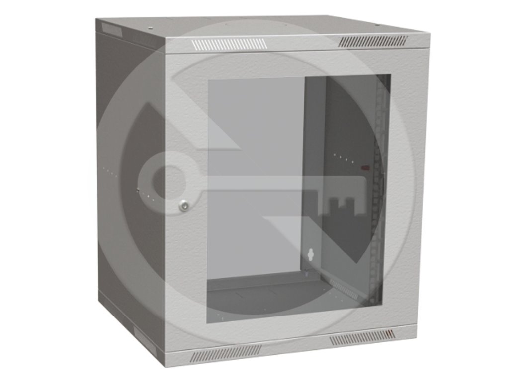 E-shop SOLARIX Rozvádzač nástenný skladaný SENSA LITE 12U 450mm, dvere sklo, RAL 7035, SENSA-L-12U-545-11-G 83000105