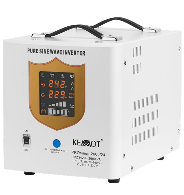 E-shop Zdroj záložný KEMOT URZ3429 PROsinus 1800W 24V, biela