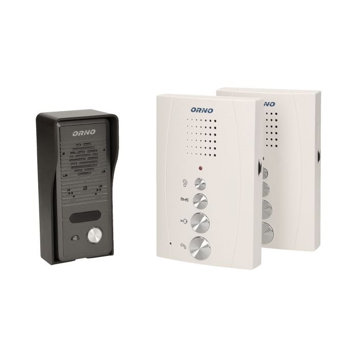 E-shop Súprava interkomov ELUVIO INTERCOM ORNO OR-DOM-RE-920/W, bez slúchadla, biely, na omietku