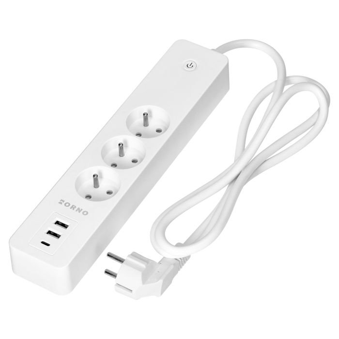 E-shop Smart predlžovací kábel ORNO OR-SH-17520/W, 1,8 m 2xUSB+USB-C WiFi TUYA