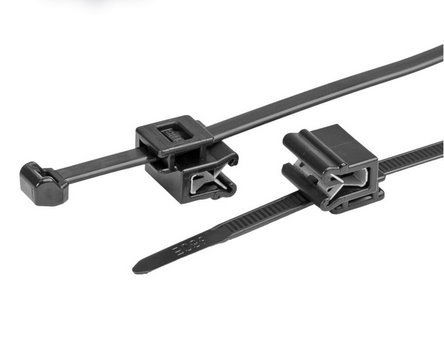 E-shop SAPRO FVE FVE Sťahovacie pásky s klipom S-29052024 4.6 mm, 200 mm, čierna, 100 ks