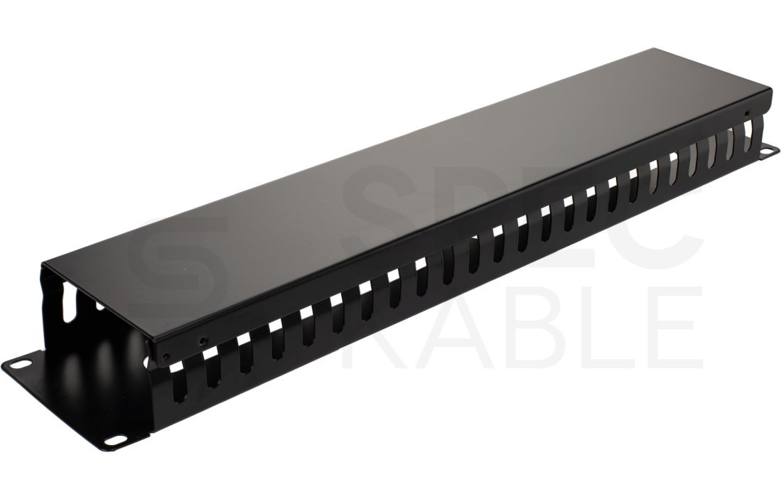 E-shop Vyväzovací panel do racku NEKU 2U 19" kovový, čierny
