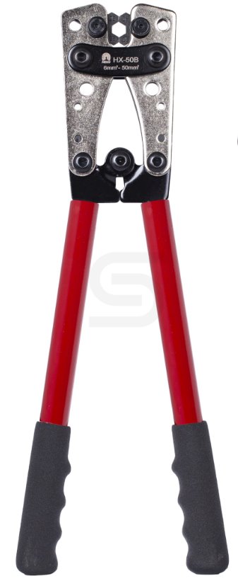 Krimpovacie kliešte NEKU na veľké káblové koncovky, 6-50mm2 CU aj AL, HEX