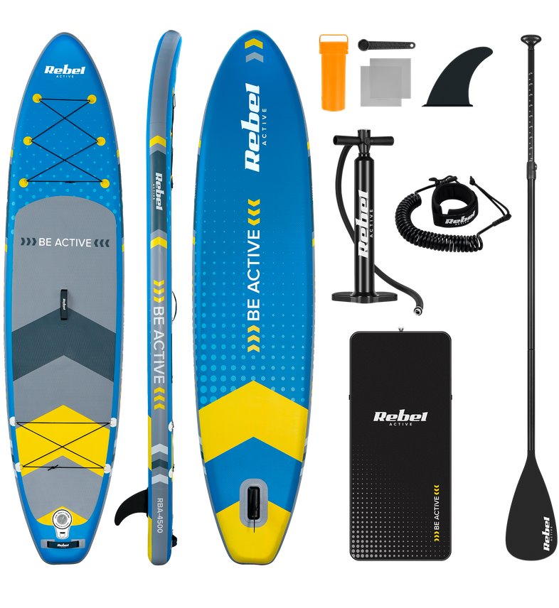 Paddleboard SUP REBEL ACTIVE RBA-4500BL, modrý, 11'6" 350x81x15cm