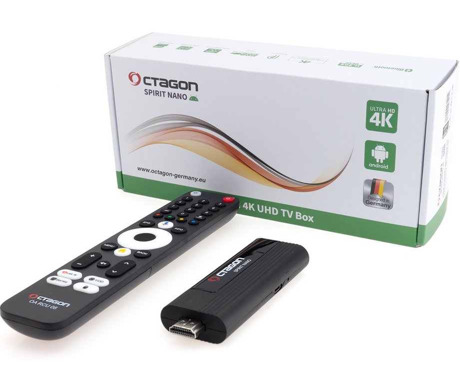Android stick OCTAGON SPIRIT NANO 4K UHD HDR10+ ANDROID TV