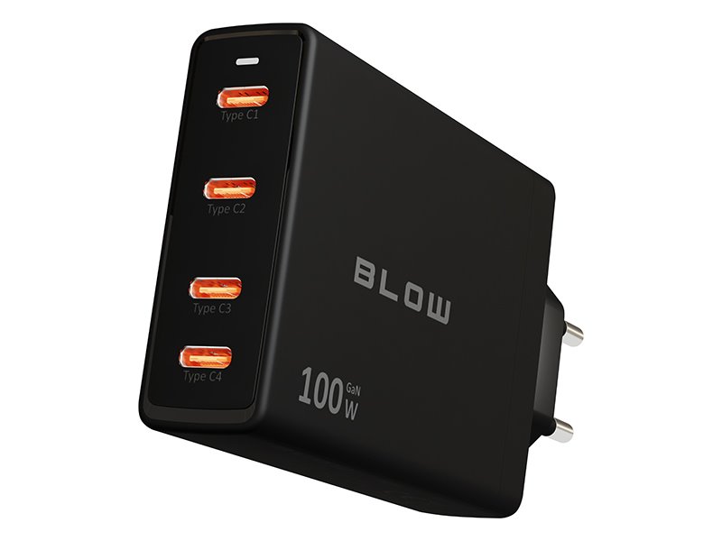 E-shop BLOW 76-031 USB nabíjačka 4x USB-C PD 100W GAN, čierna