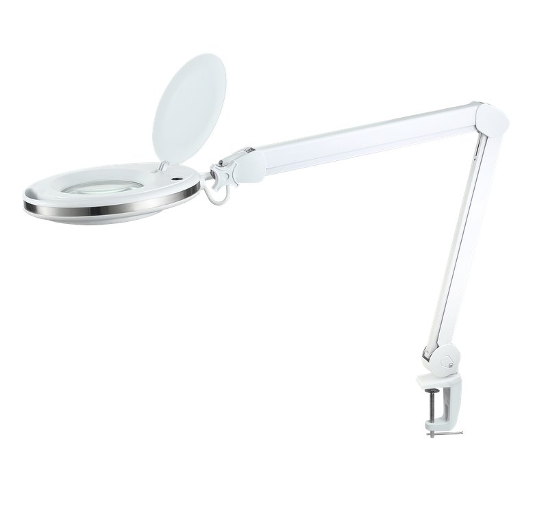 E-shop Stolná lampa s lupou do dielne REBEL NAR0465-2, 5D, 10W, 6500K