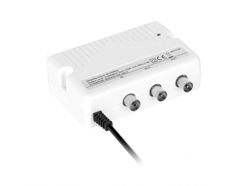 Anténny zosilňovač 20dB s rozbočovačom