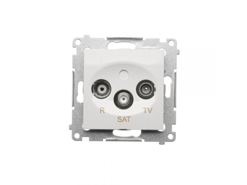 Zásuvka RTV-SAT Simon 54 premium koncová modul biela