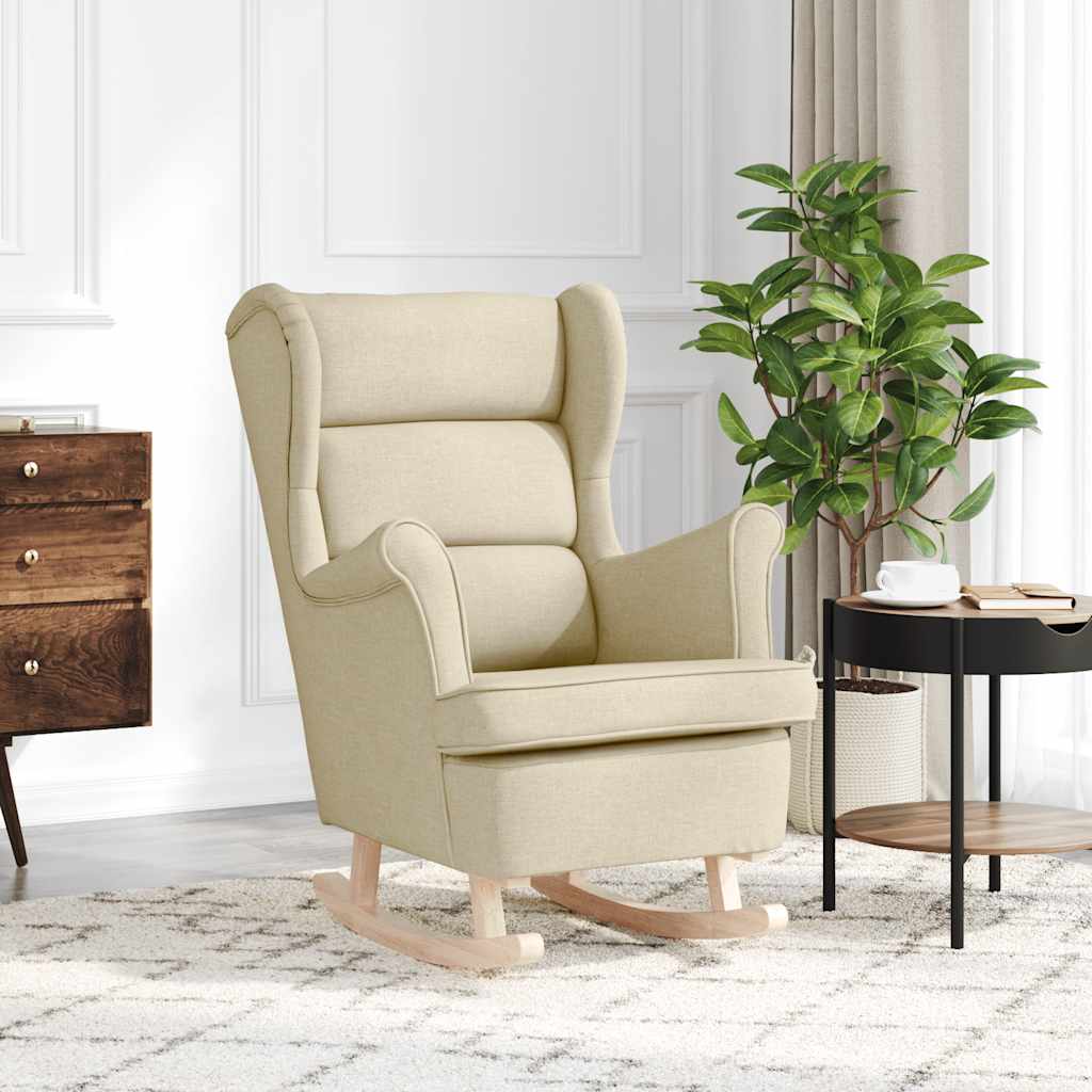 Multidom Krémové hojdacie kreslo 74x90x102 cm Látka