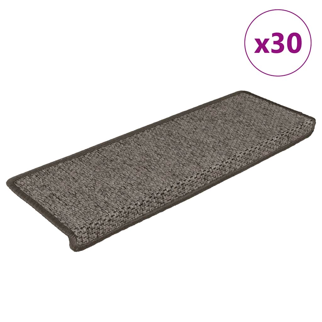 Multidom Nášľapy na schody vzhľad sisal 30 ks 65x21x4 cm sivé a béžové