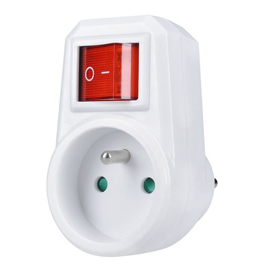 Solight zásuvka, 16A, biela, vypínač