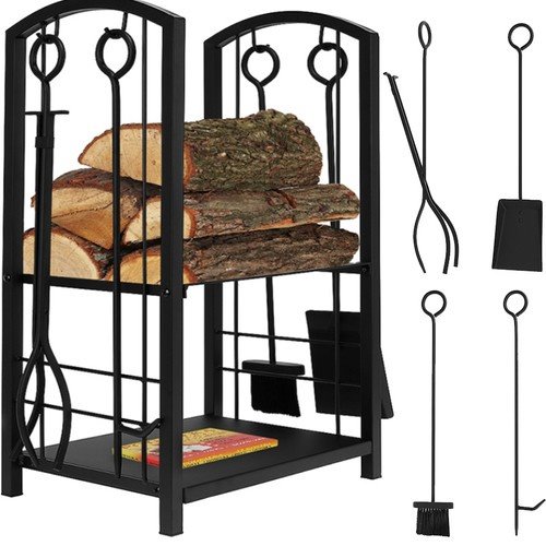 E-shop Kôš na drevo a krbové náradie 30x40x73cm čierna Kaminer 8785