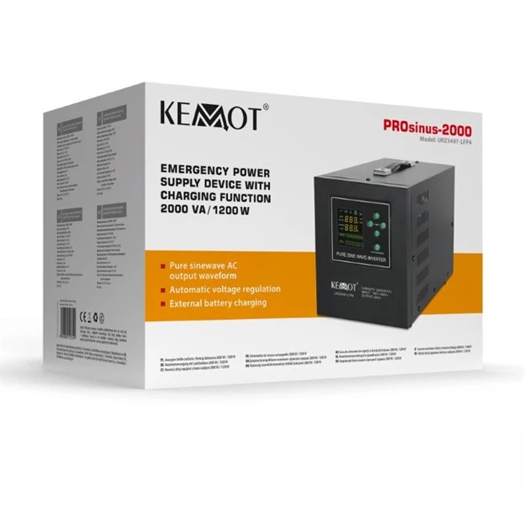 E-shop Zdroj záložní KEMOT PROsinus 2000 URZ3407-LFP4 1200W 12V