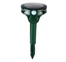 Solárny ultrazvukový odpudzovač zvierat s pohybovým PIR čidlom a LED svetlom