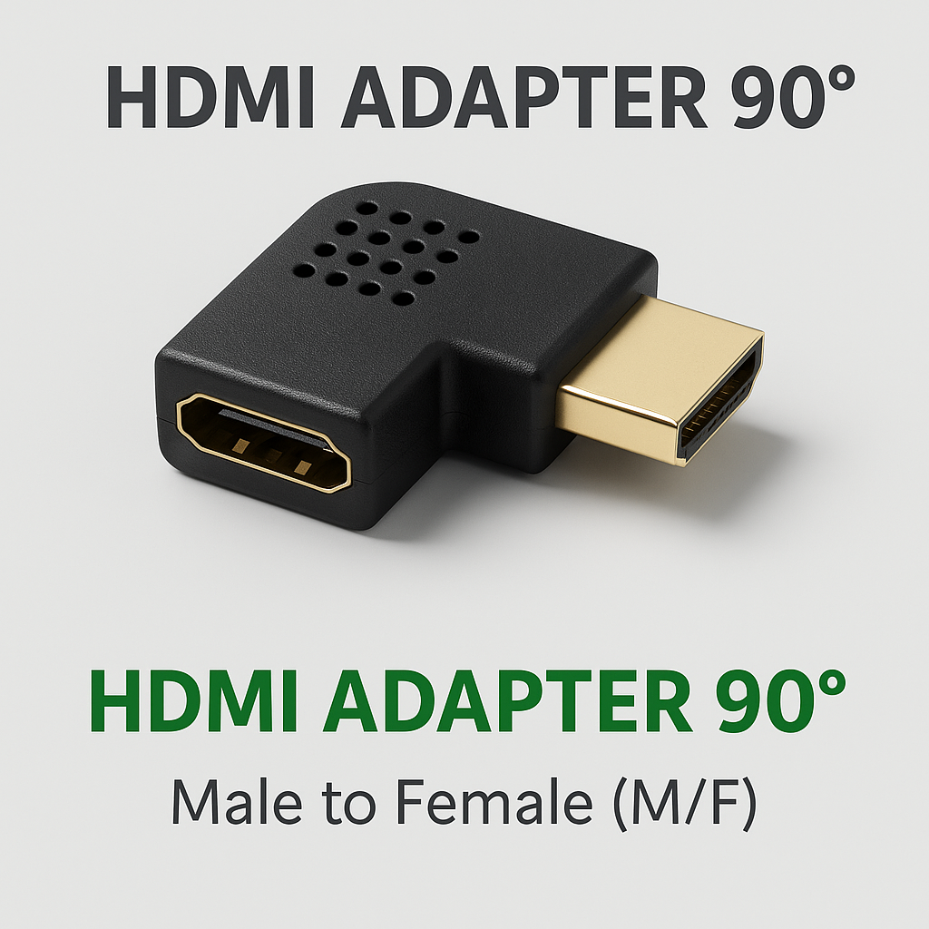 E-shop Lomený adapter HDMI pravý, čierny