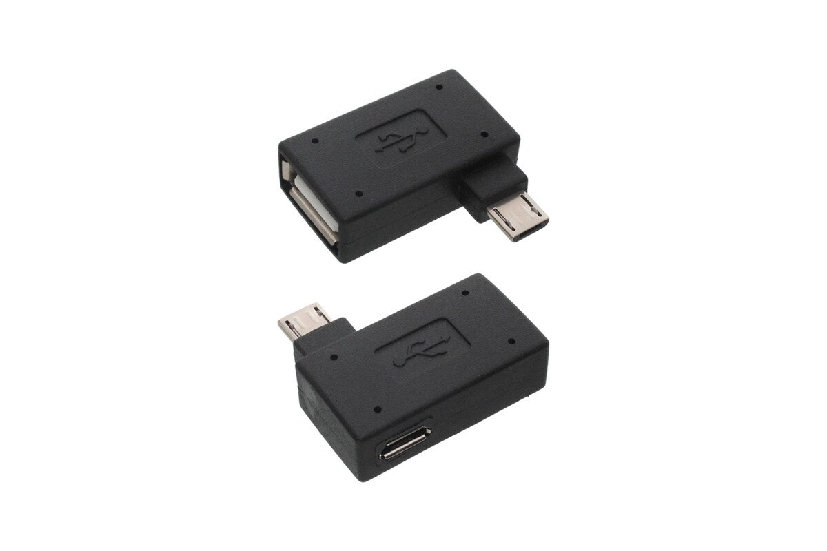 E-shop MOBILNET Adaptér OTG lomený MicroUSB/USB Čierny