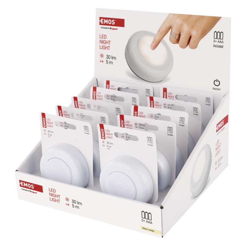 LED nočné svetlo P4722 na 3× AAA, 10 ks, display box