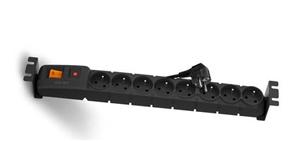 19'' nap.panel 8x230V, 3m, vypínač, prep.och., tep.poj.