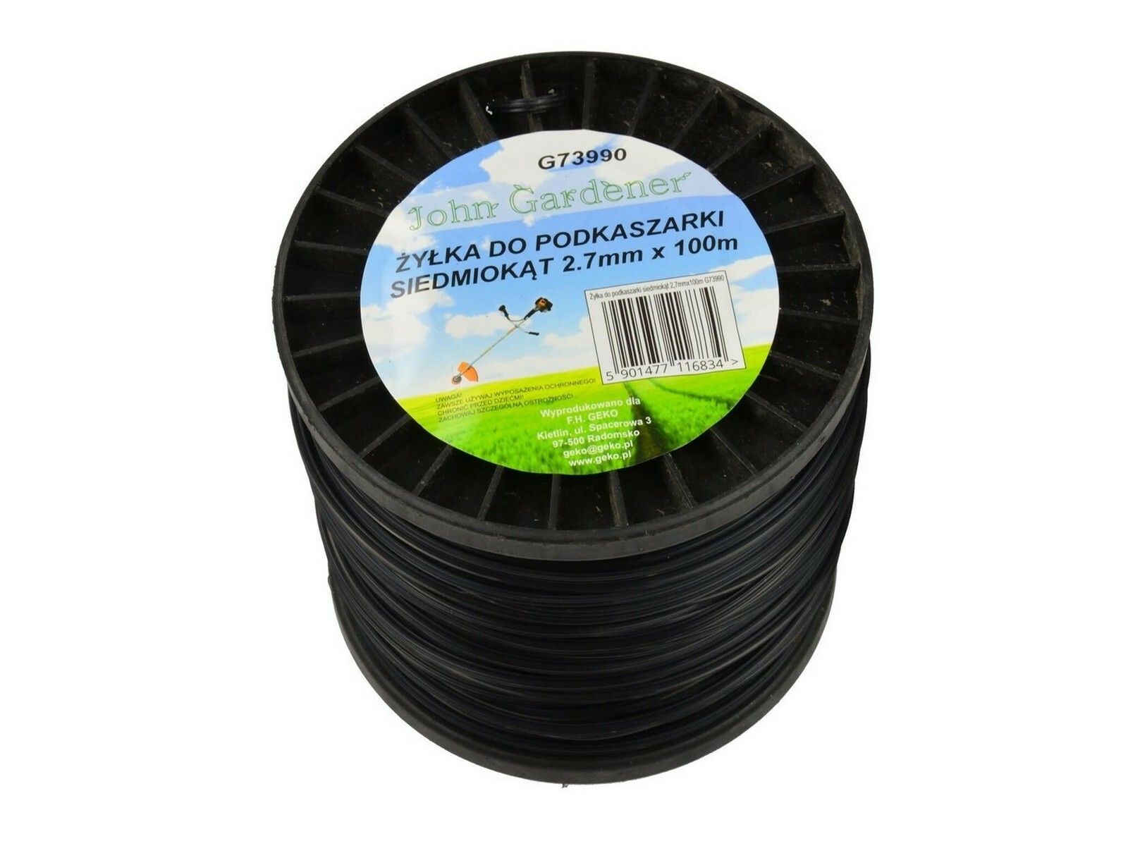 E-shop Struna do sekačky černá, 2,7mm, 100m, sedmihran, nylon GEKO