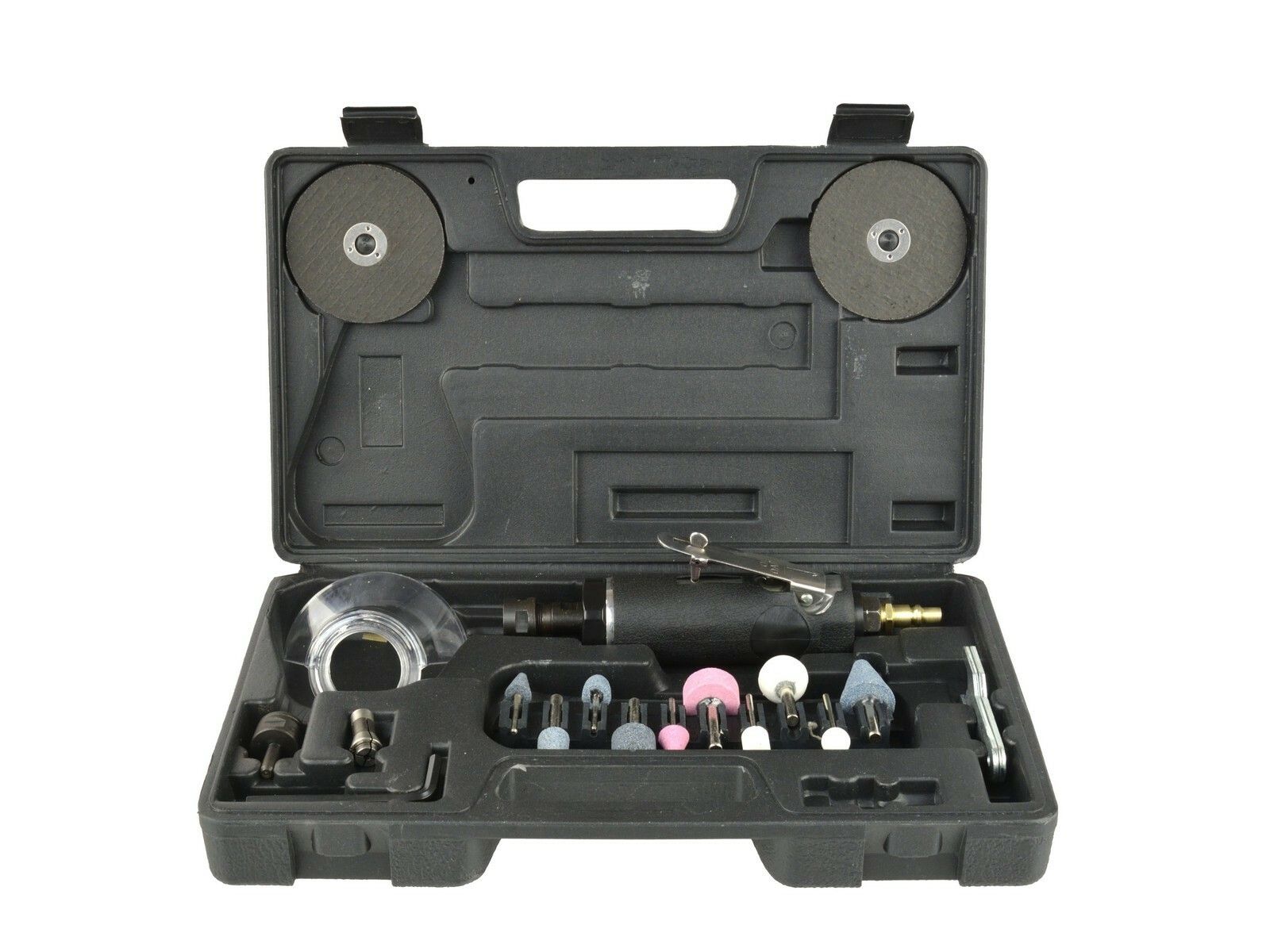 E-shop Pneumatická přímá bruska s příslušenstvím, 3 nebo 6mm, 1/4", 18000/min GEKO