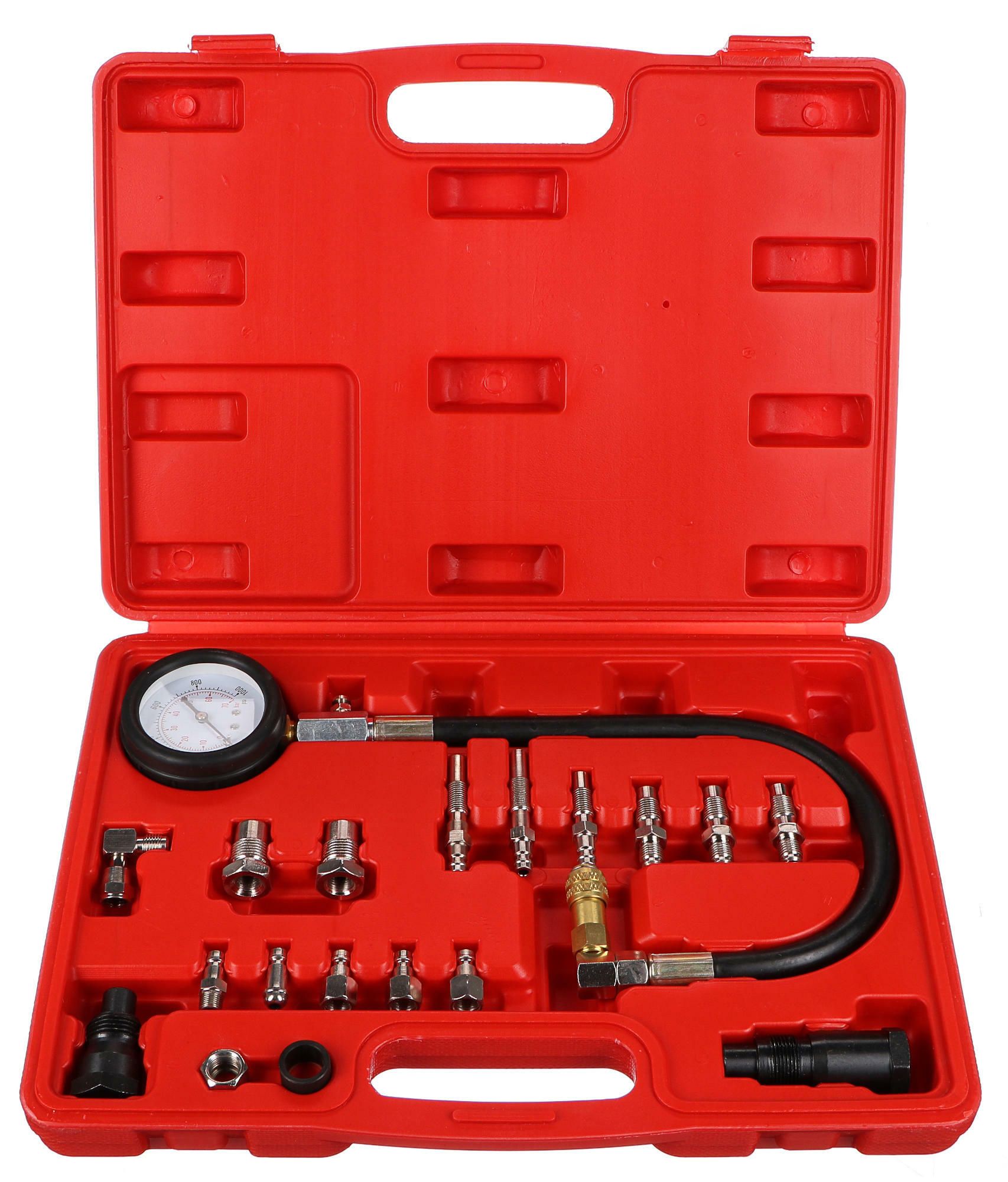 E-shop Sada pro testování tlaku válce naftových motorů MECHANIC ENGINE TESTER 21, 0-70bar, 21ks SIXTOL