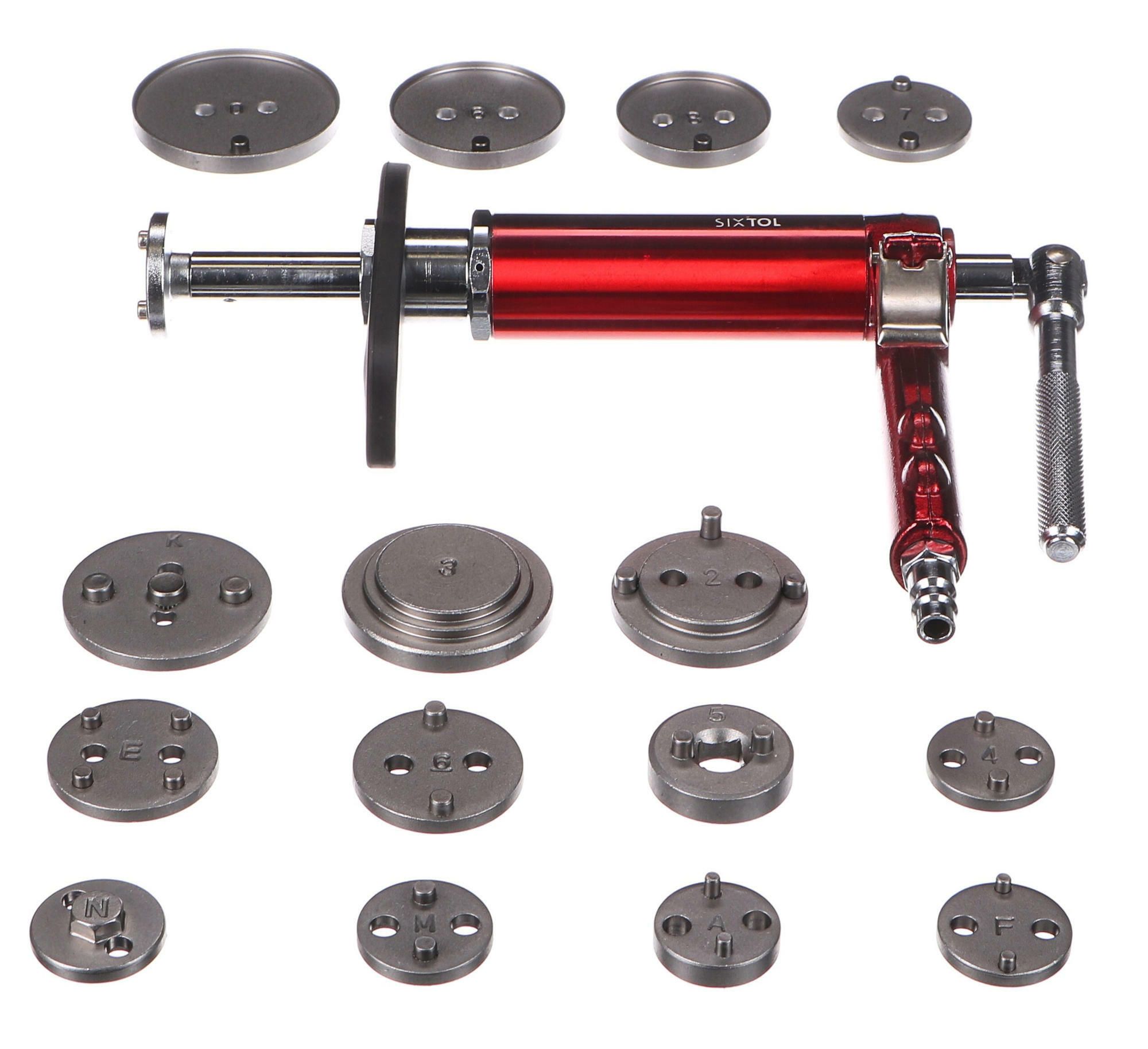 E-shop Pneumatický stlačovák brzdových pístů MECHANIC BRAKE SET PNEU 16, sada 16ks SIXTOL