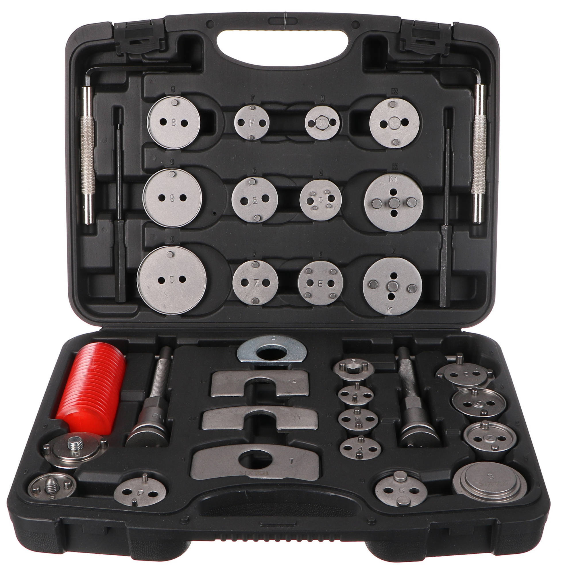 E-shop Stlačovák brzdových pístů MECHANIC BRAKE SET BLACK 35, sada 35ks SIXTOL