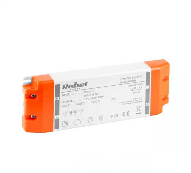 E-shop Zdroj pre LED 12V 4A 48W REBEL URZ0884