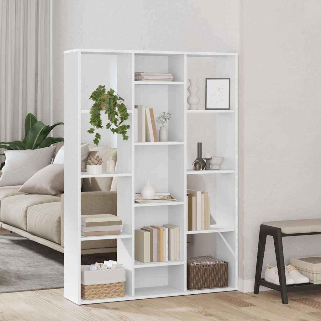 E-shop Multidom Knižnica/deliaca stena, biela 100x24x140 cm, kompozitné drevo