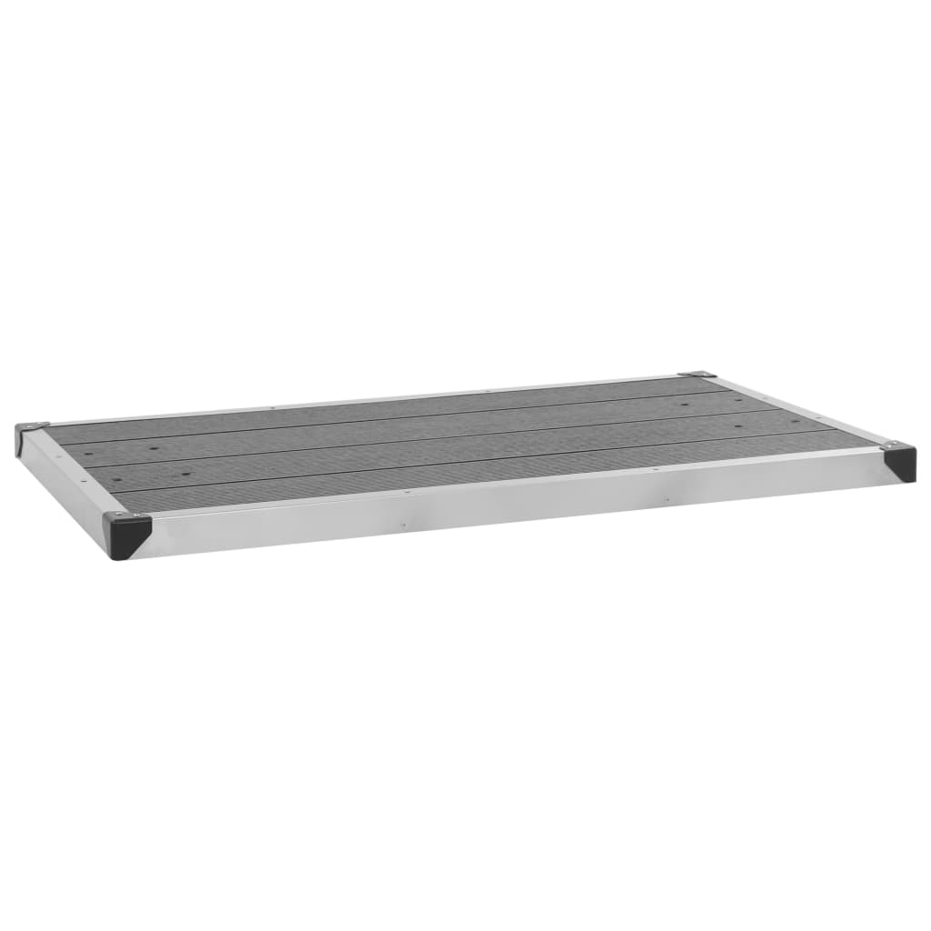E-shop Multidom Vanička do vonkajšej sprchy WPC nehrdzavejúca oceľ 110x62 cm sivá
