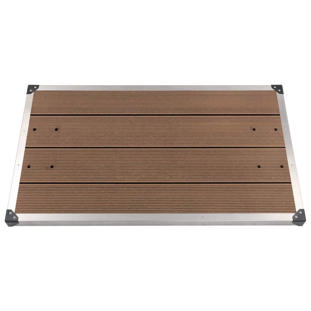 E-shop Multidom Vanička do vonkajšej sprchy WPC nehrdzavejúca oceľ 110x62 cm hnedá
