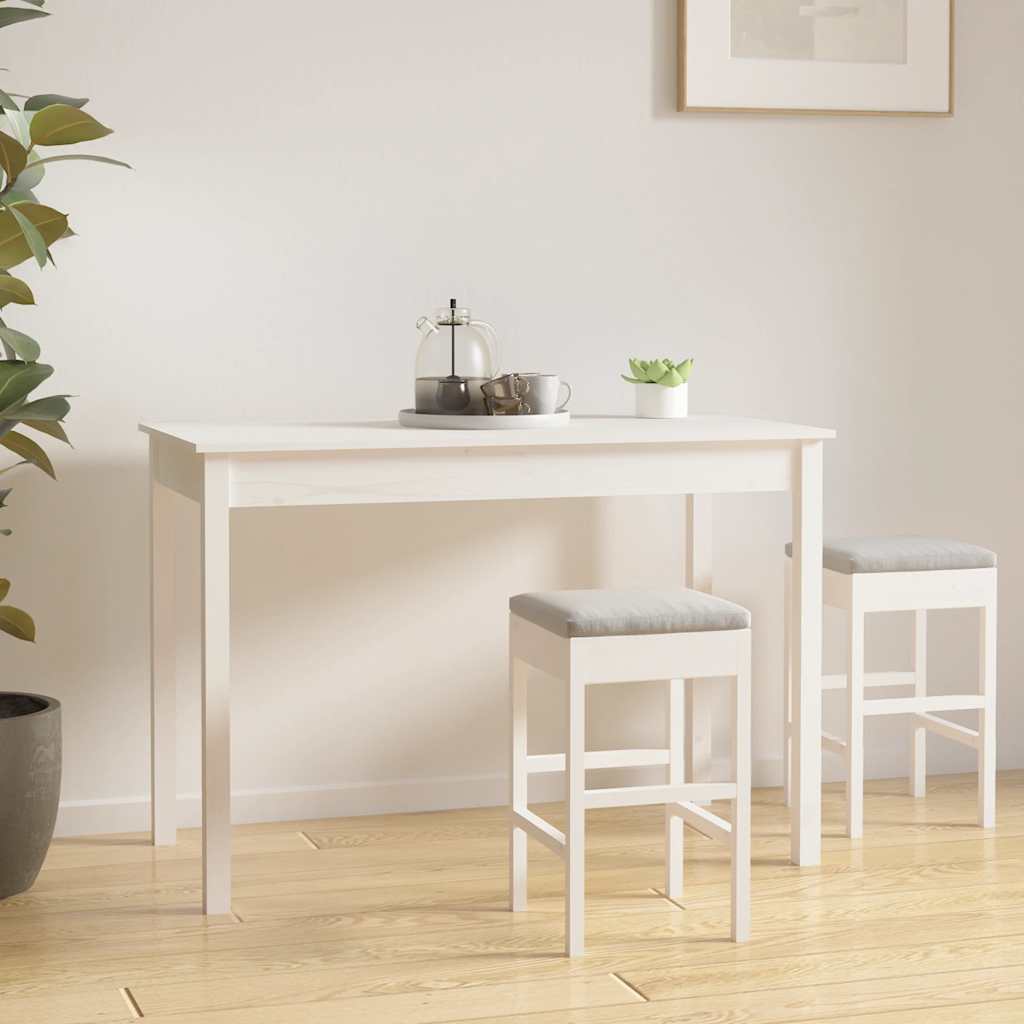 E-shop Multidom Jedálenský stolík biely 110x55x75 cm borovicový masív